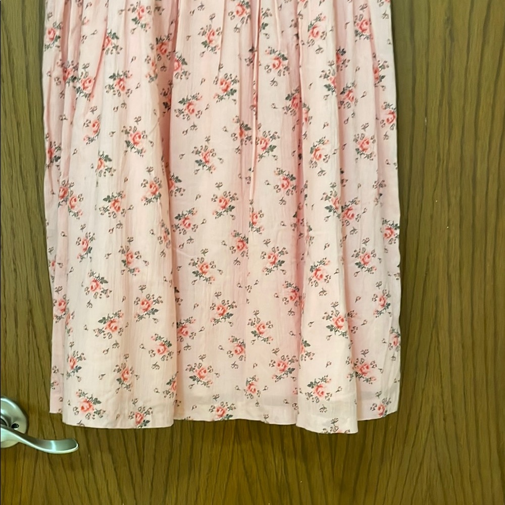 NORDSTROM NWOT Girls Size 8 Floral Print Pink Cotton Lined Dress - Picture 4 of 10